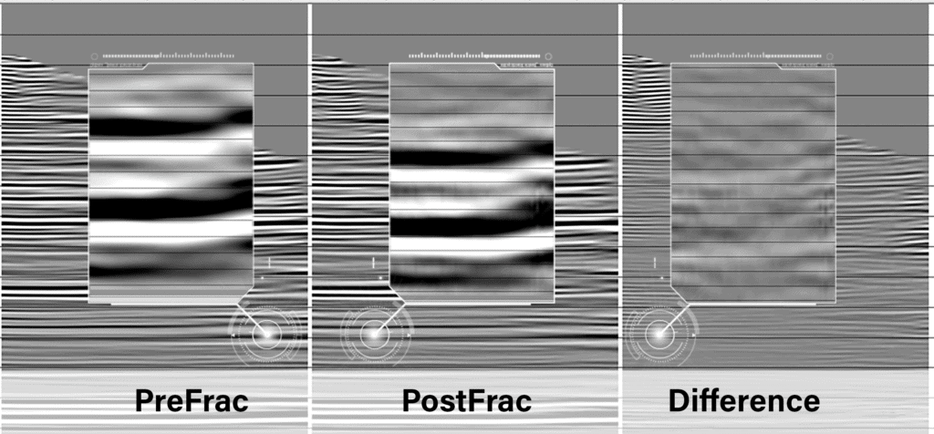 Difference between pre-frac and post-frac seismic data