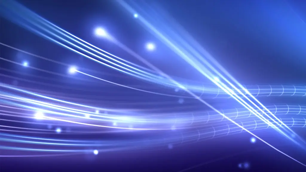 artisitic image of fiber optics with light passing through with blue background