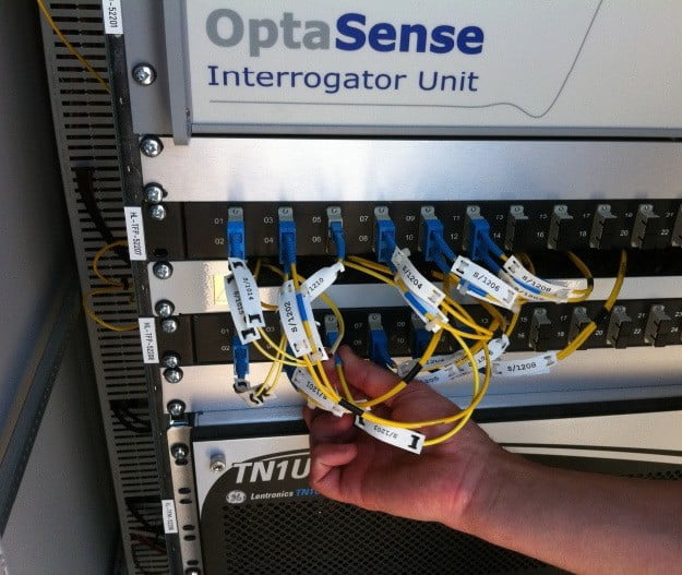 OptaSense IU installation with cables