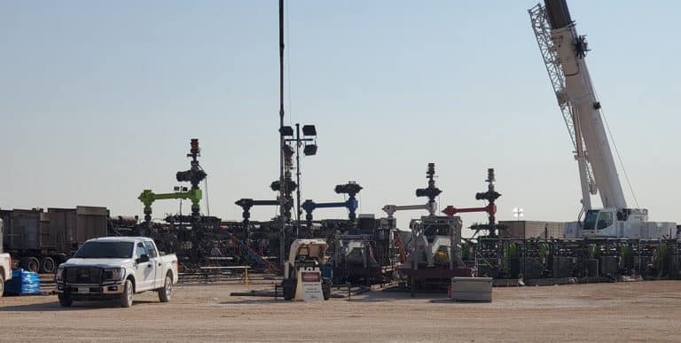Production pad with multiple wellheads