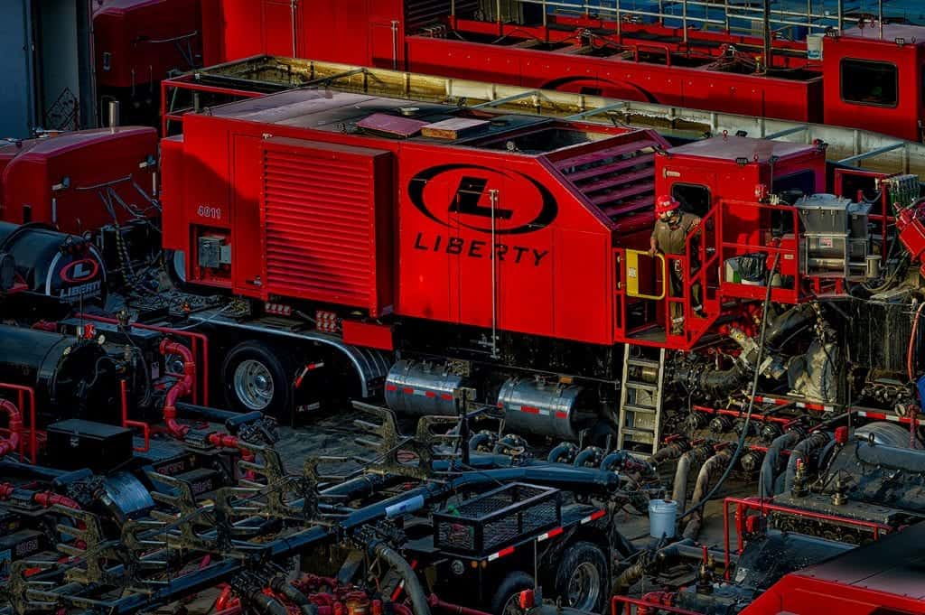 Frac truck on fracking site