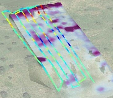 Strain image from landslide prone hill