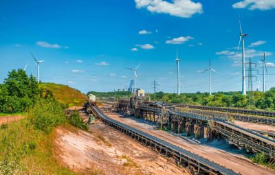Coal conveyor belt at power plant